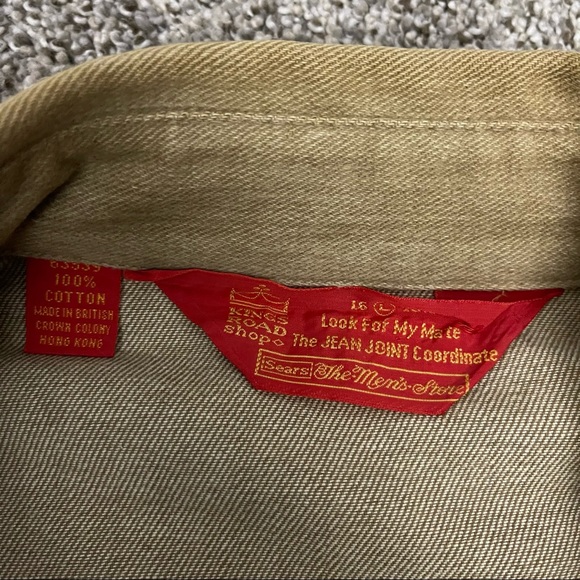 Vintage 70s Kings Road Shop Tan Denim Jacket Size Large - Picture 3 of 12